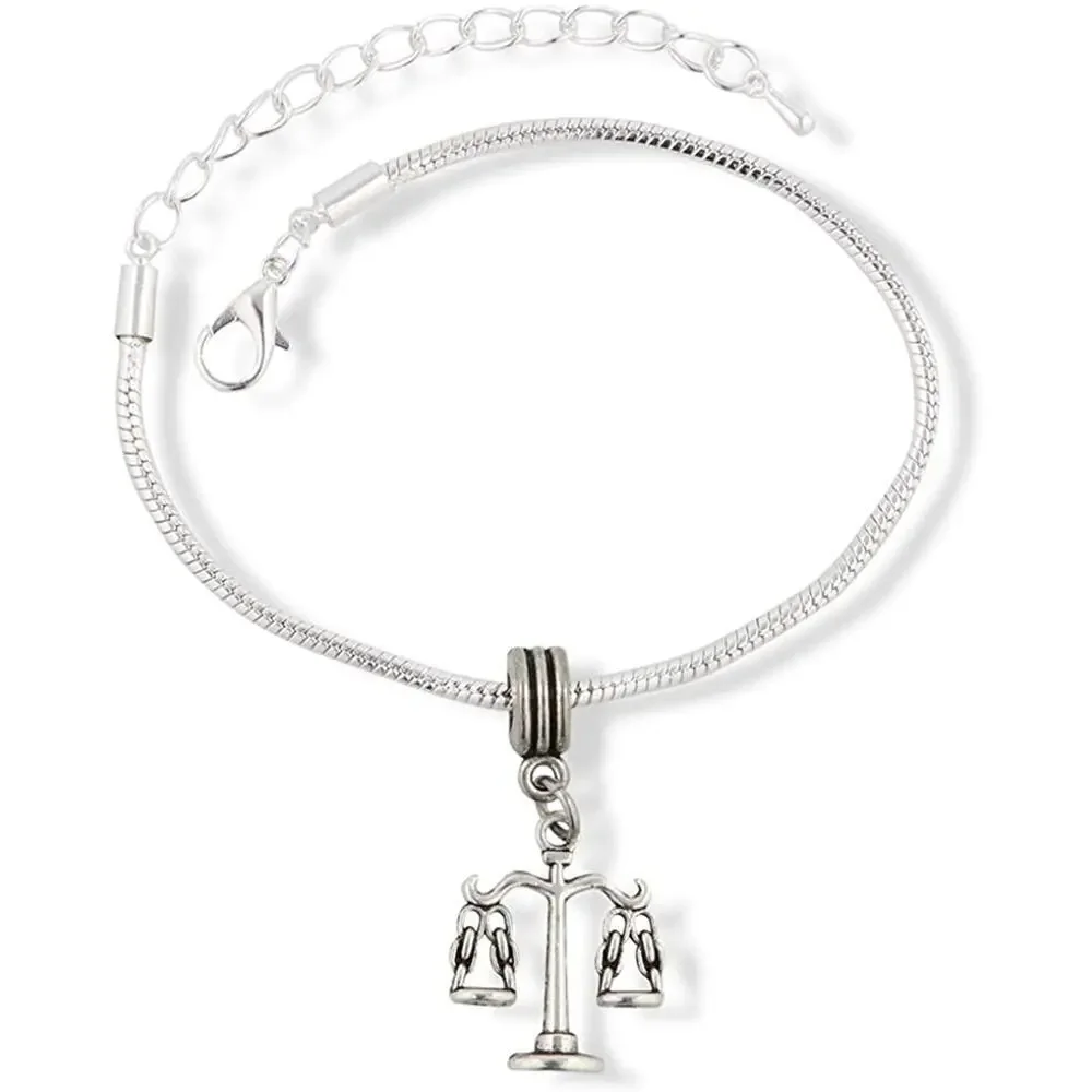 Justice Law Scale Snake Chain Charm Bracelet